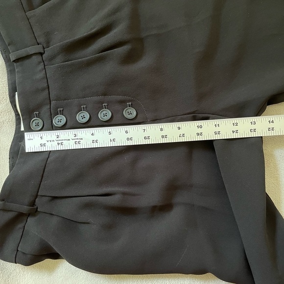 By Anthropologie Sasha button fly high waist tapered leg black trousers size 8 - Picture 15 of 16